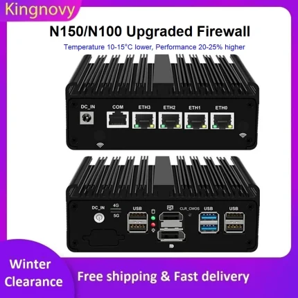 Topton N150 Fanless Mini PC Intel N100 Firewall PC BOX Celeron J6412 4x i226-V 2.5G Computer pfSense Proxmox ESXi OPNsense host